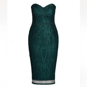 City Chic Antonia Dress - emerald